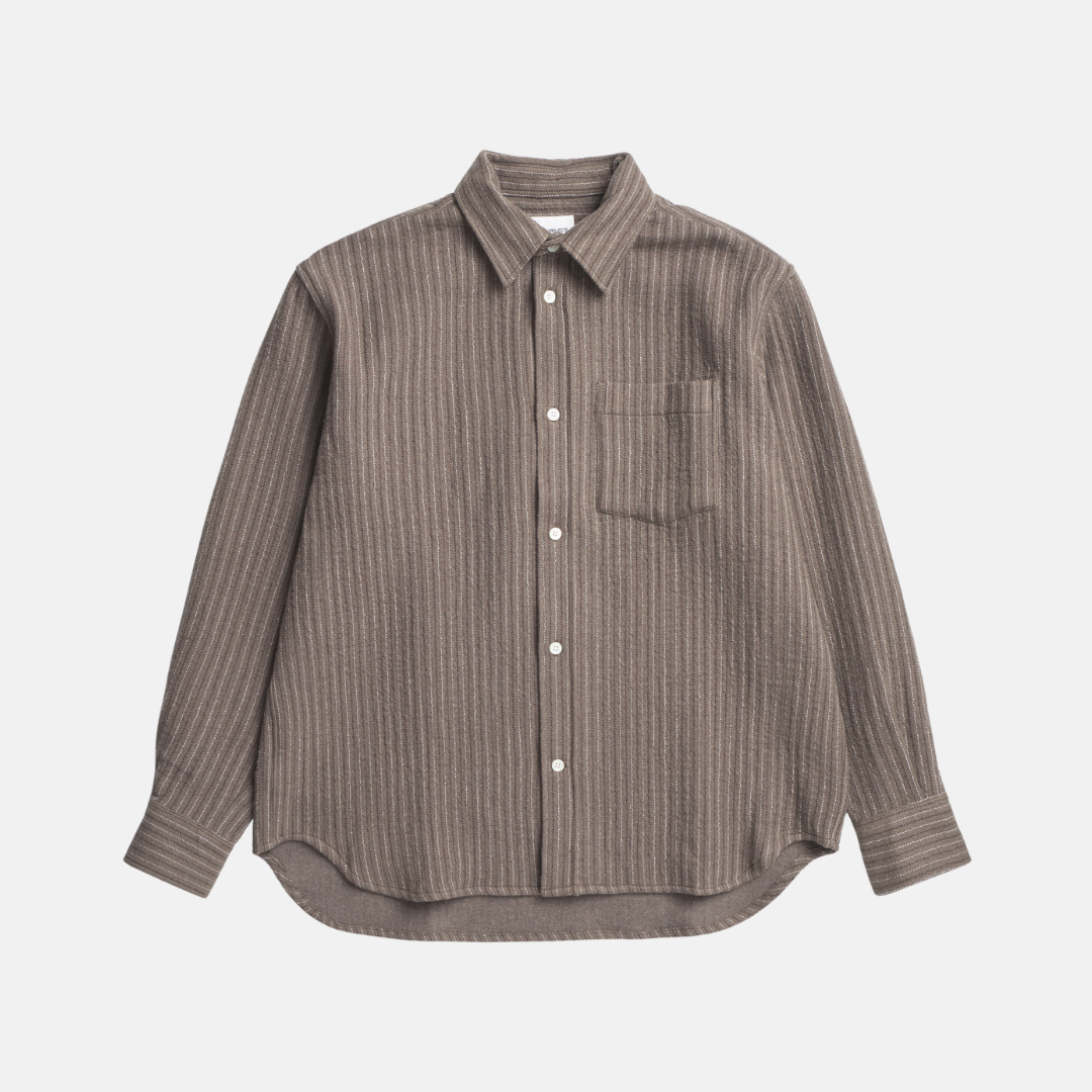 Ole Oversized Wool Stripe Shirt
