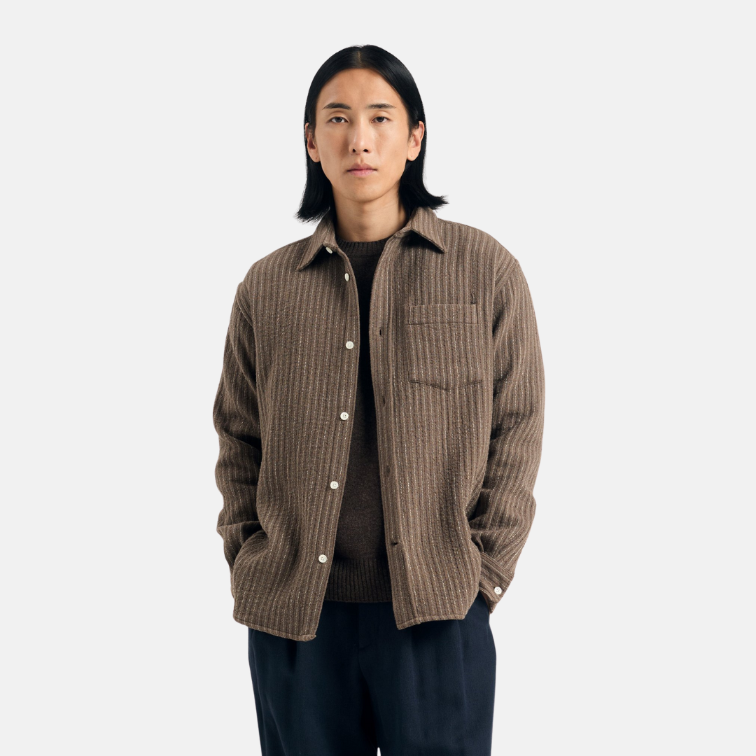 Ole Oversized Wool Stripe Shirt