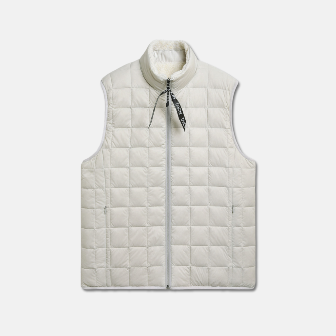 Mountian Hi Neck Down Vest Ice Grey/ Ivory