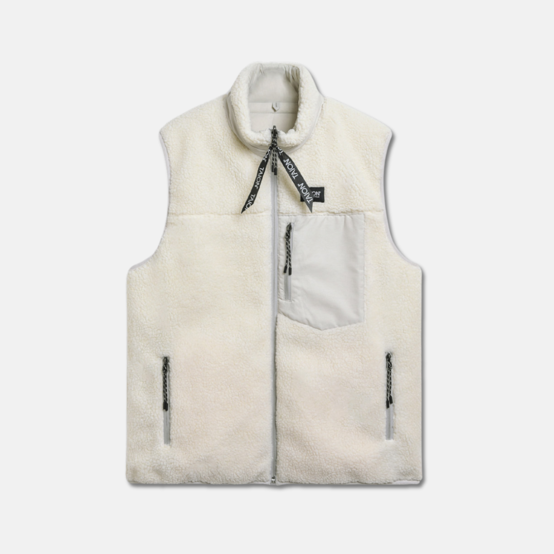 Mountian Hi Neck Down Vest Ice Grey/ Ivory