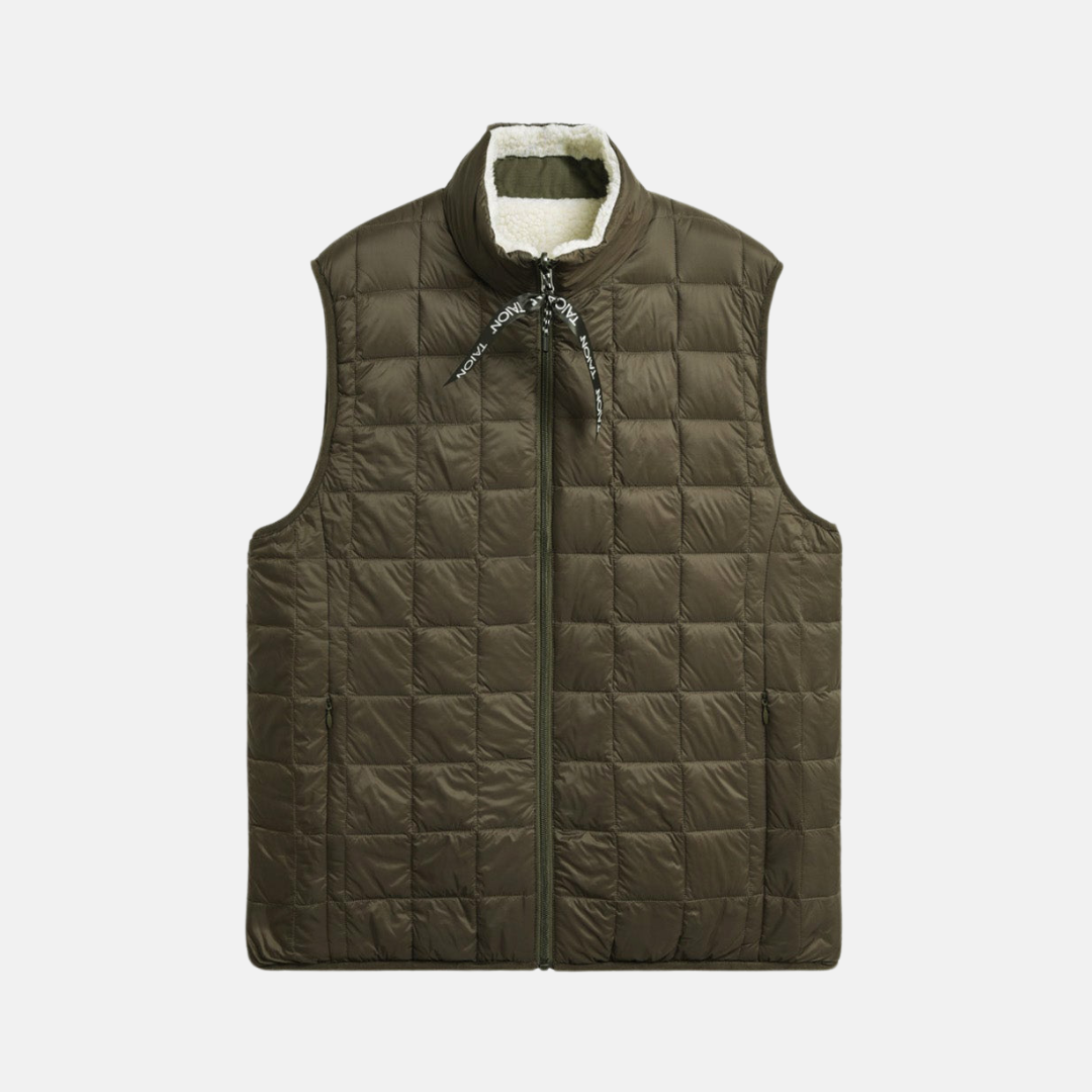 Mountain Hi Neck Down Vest Olive X Ivory