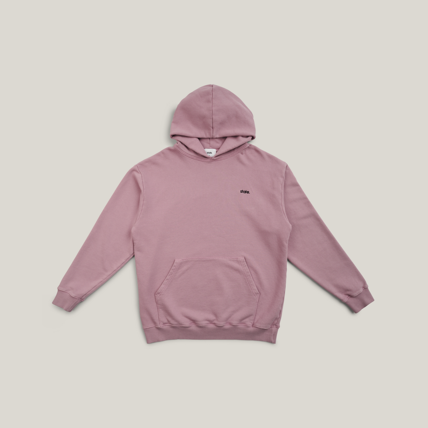 State logo hoodie - Rose pink (washed)