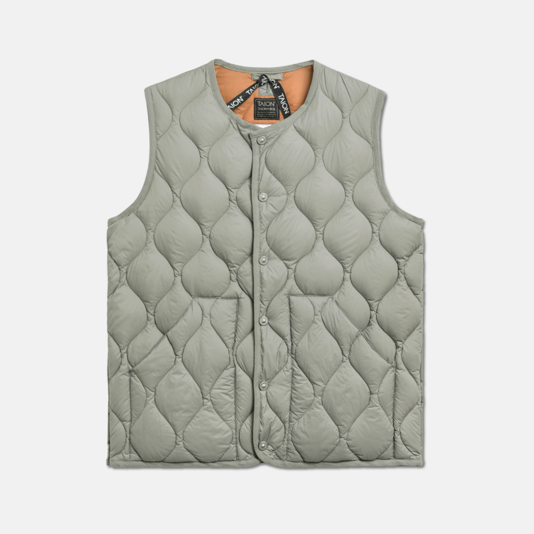 Military Crew Neck Down Vest